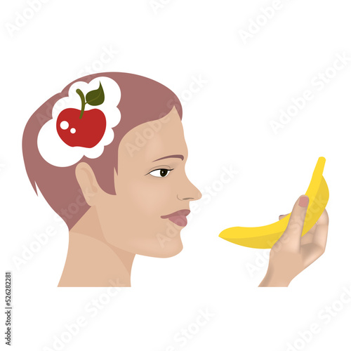 Agnosia. Violation of visual perception. pathological condition of the brain. Vector illustration