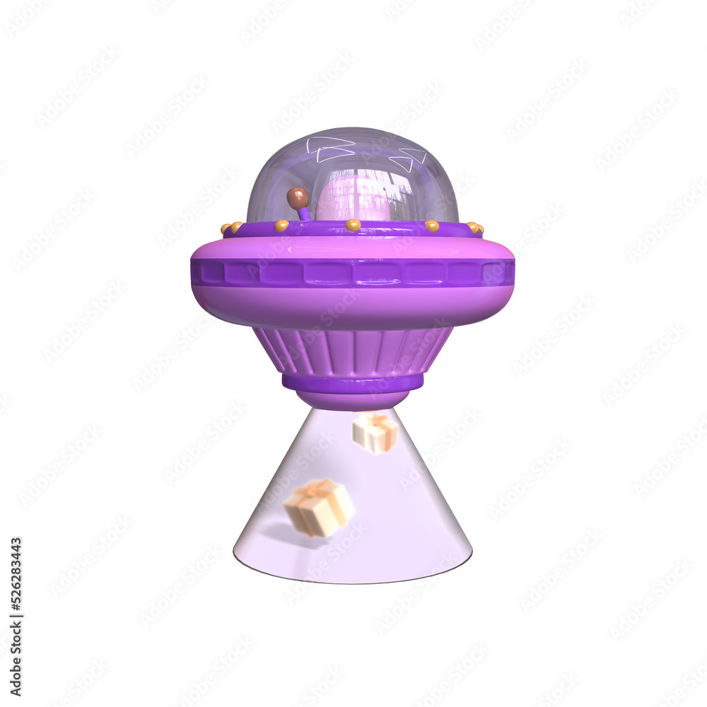 Spaceship UFO Icon Isolated 3d Render Illustration Spaceship UFO Icon Isolated 3d Render Illustration
