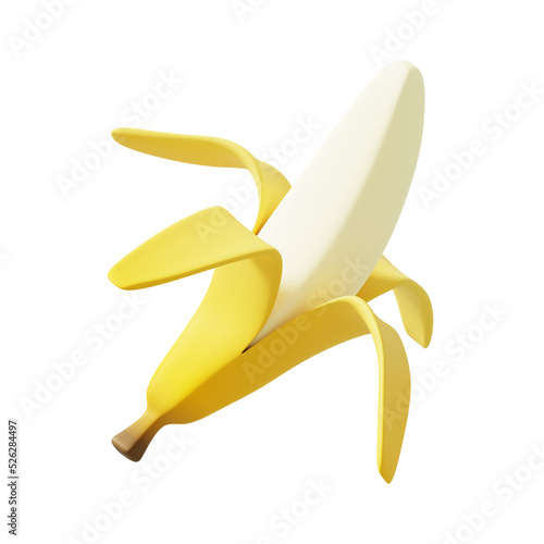 3d rendering of banana fruit icon illustration