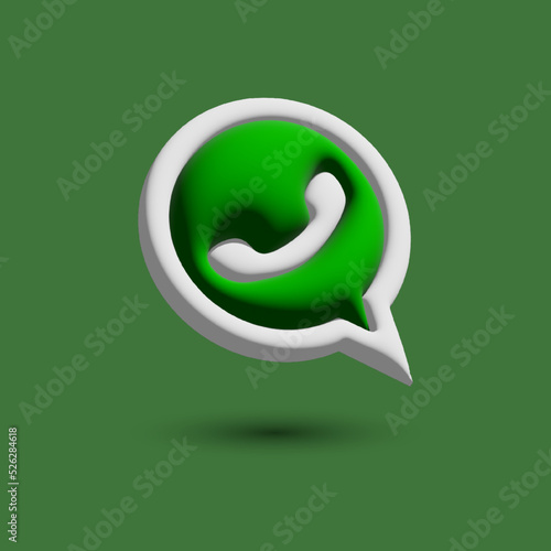 3d rendering whatsapp social media icon design