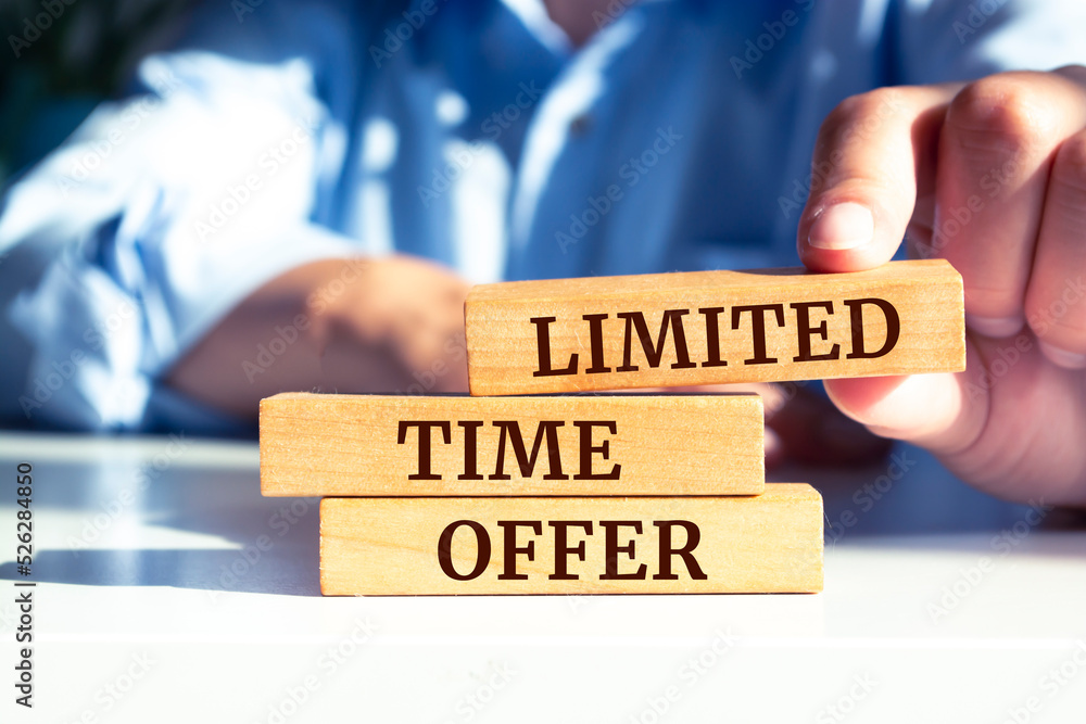 Wooden blocks with words 'Limited time offer'. Business concept Wooden blocks with words 'Limited time offer'. Business concept