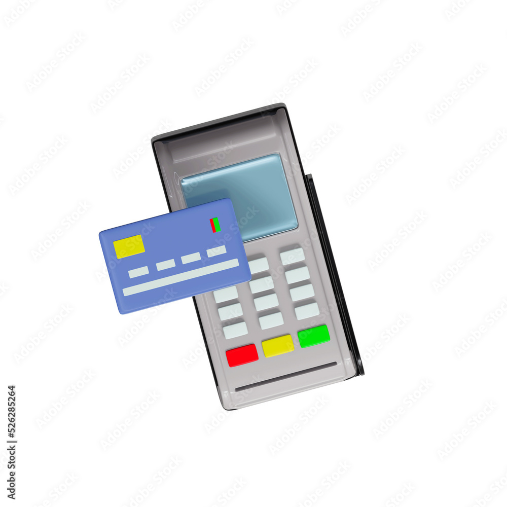Card swipe machine icon isolated 3d render illustration Card swipe machine icon isolated 3d render illustration
