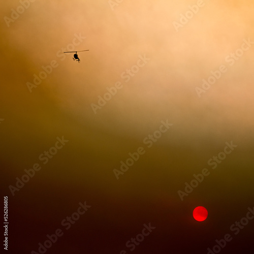 hellicopter during a wildfire