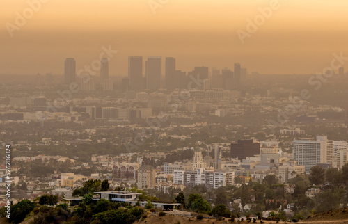 sunset over L.A. during a wildfire