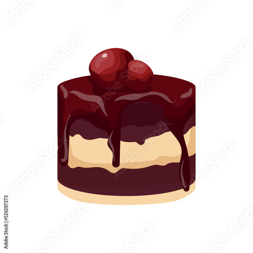 Cake pastries and cheesecakes. Vector illustrations of sweets isolated on white background.