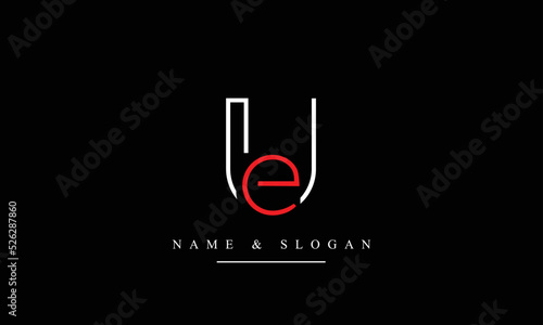 UE, EU, U, E abstract letters logo monogram