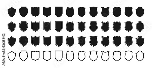 Fotografia, Obraz A set of vector shield icons in different styles