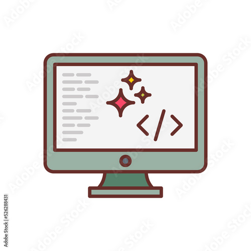 Clean Coding icon in vector. Logotype photo