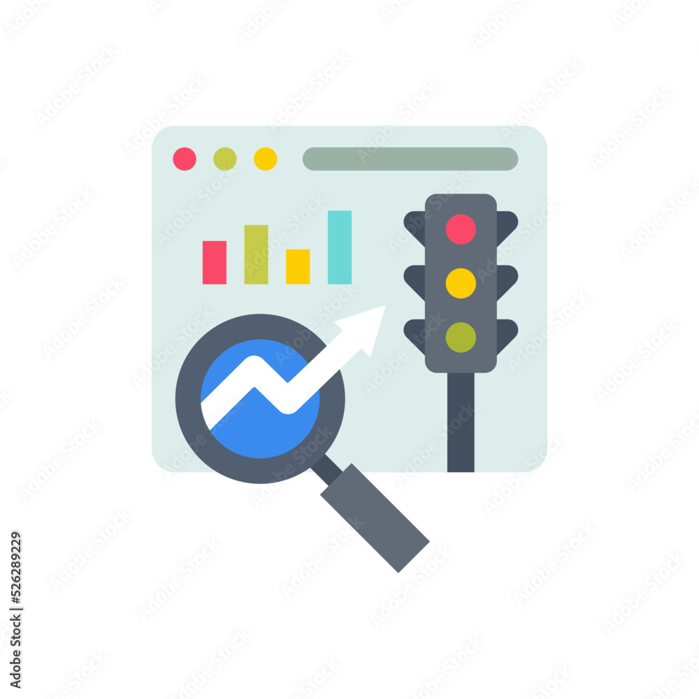 Traffic Analysis icon in vector. Logotype