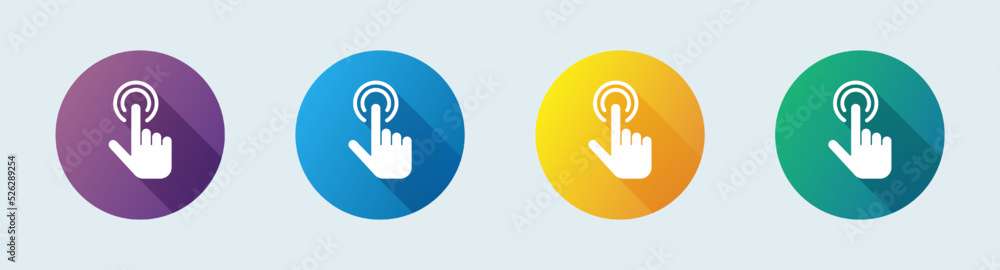 Touch solid icon in flat design style. Tap signs vector illustration. Touch solid icon in flat design style. Tap signs vector illustration.