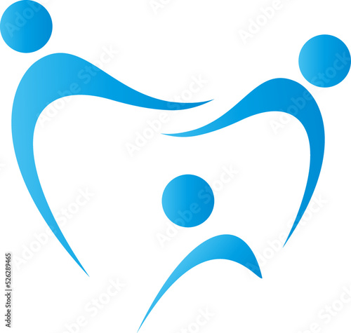 Drei Personen, Zahn, Zahnmedizin, Zahnarzt, Familie, Logo