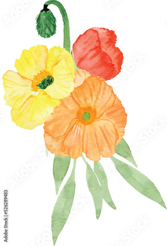 Fototapeta Naklejka Na Ścianę i Meble -  Beautiful Flower Watercolor