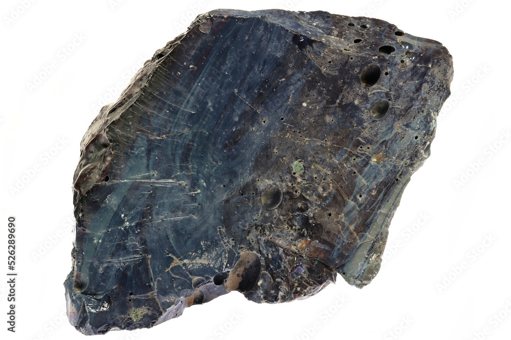 copper slag from Mansfeld, Germany isolated on white background
