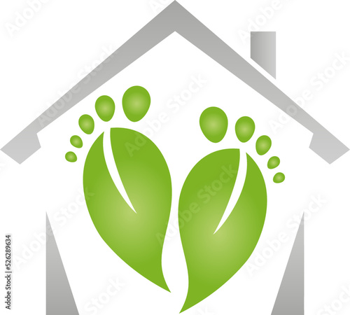 Haus und Füße. Fußpflege, Fußmassage, Logo