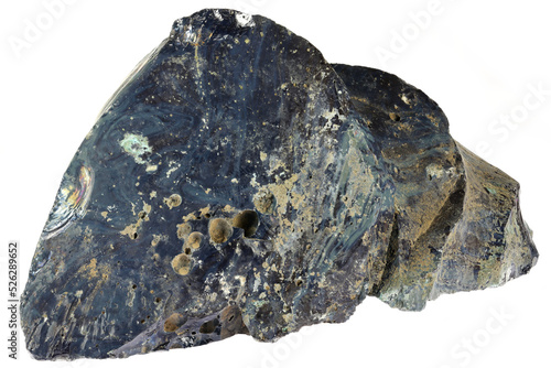 copper slag from Mansfeld, Germany isolated on white background photo