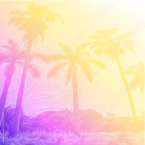 Backround with palm. Cover tamplate. Vector illustration