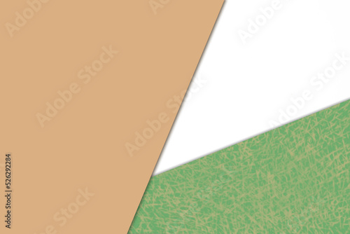  Plain vs textured bright fresh shades of yellow green cream and white color papers intersecting to form a triangle shape for cover design
