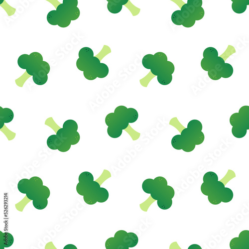 Green broccoli vector seamless pattern background for healthy food and nature design.
