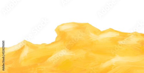 Butter yellow creamy whipped wave banner background hand painting illustration