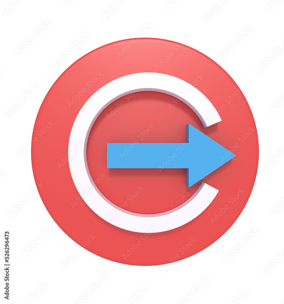 3d rendering of logout website icon 3d rendering of logout website icon