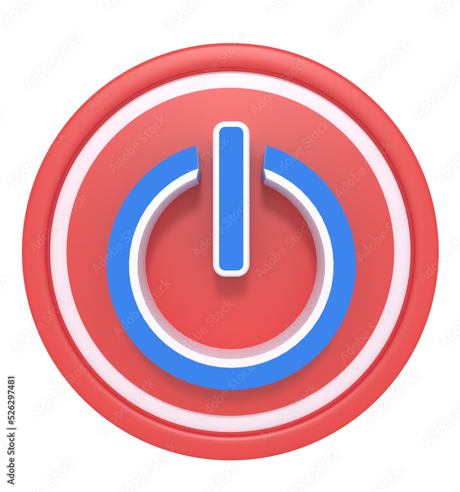 3d rendering of off button icon