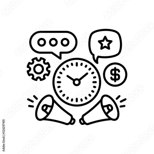 Campaigns Timing icon in vector. Logotype