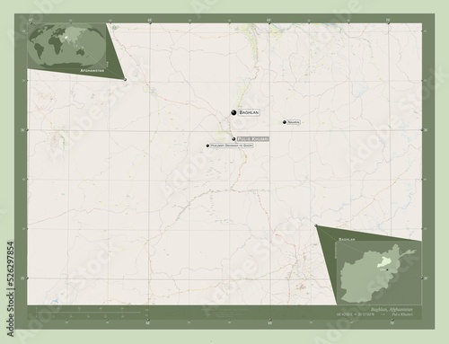 Baghlan, Afghanistan. OSM. Labelled points of cities photo