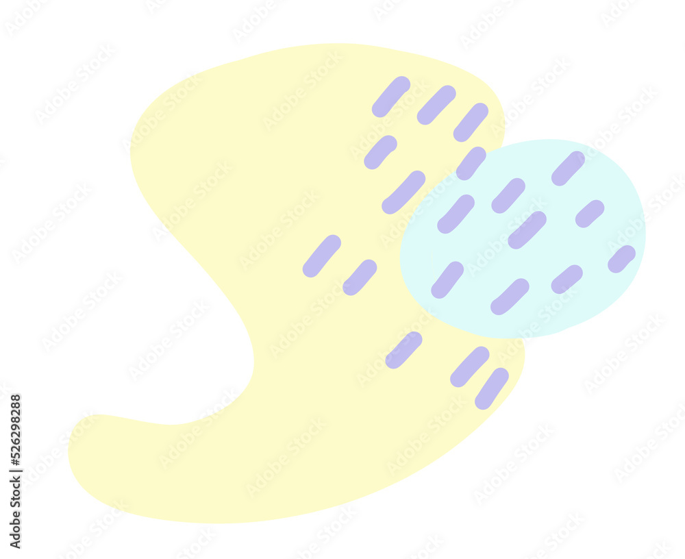 Soft organic shape blob pastel form elements for decoration illustration