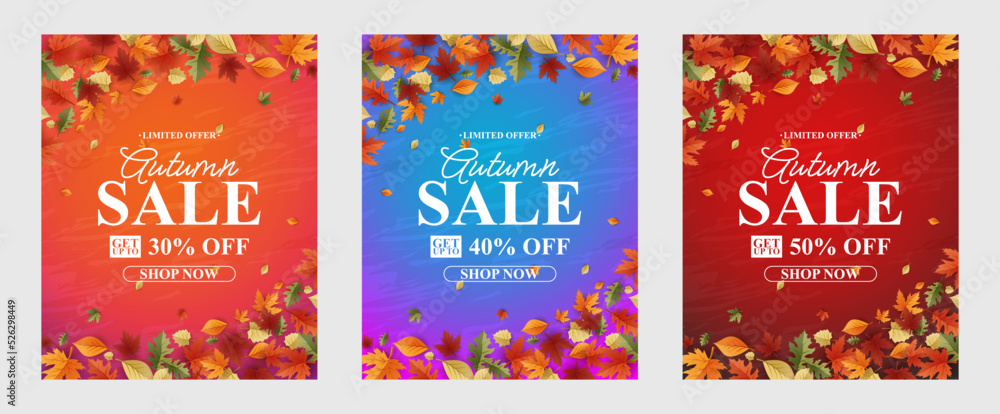 Autumn Sale Background, set of abstract backgrounds with leave frame, autumn sale, banner, posters, cover design templates, social media wallpaper stories Autumn Sale Background, set of abstract backgrounds with leave frame, autumn sale, banner, posters, cover design templates, social media wallpaper stories