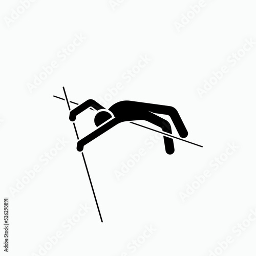 Pole Vault Icon. Sport Symbol  - Vector.    