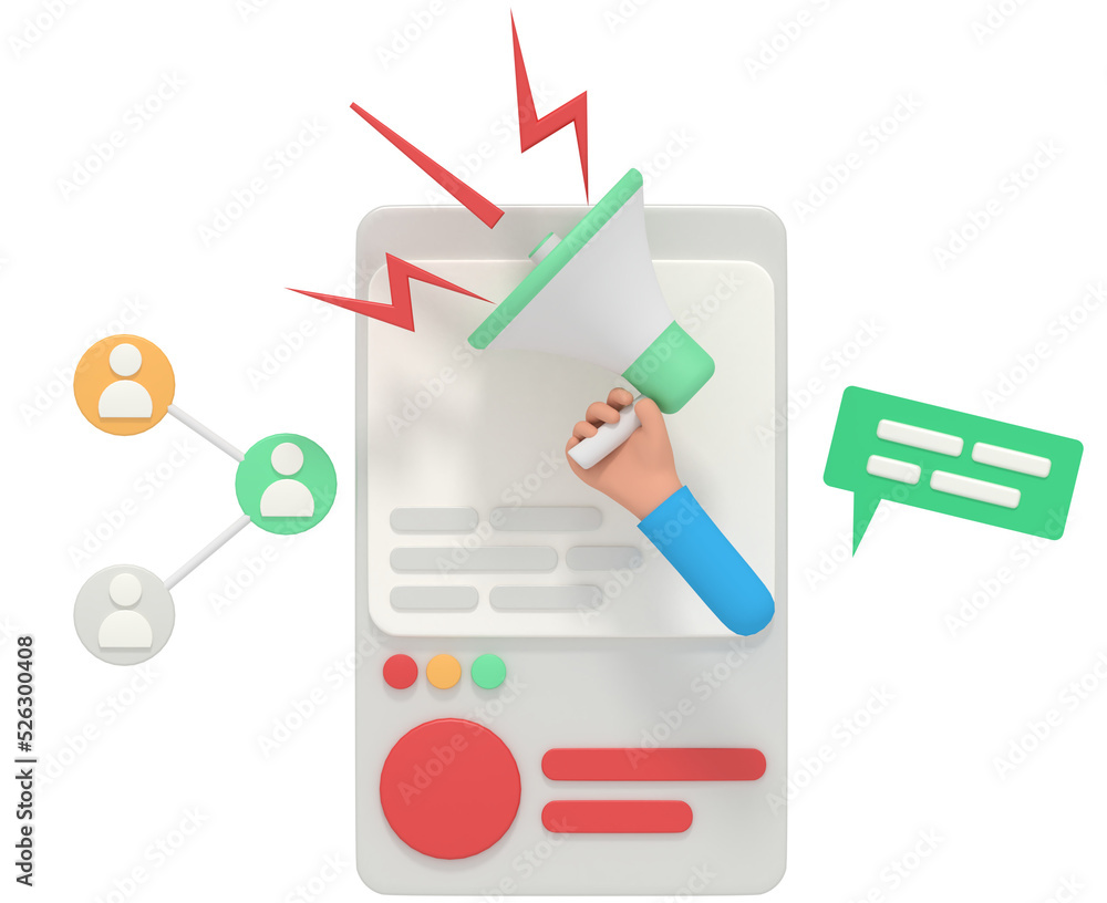 3d illustration of social media marketing 3d illustration of social media marketing