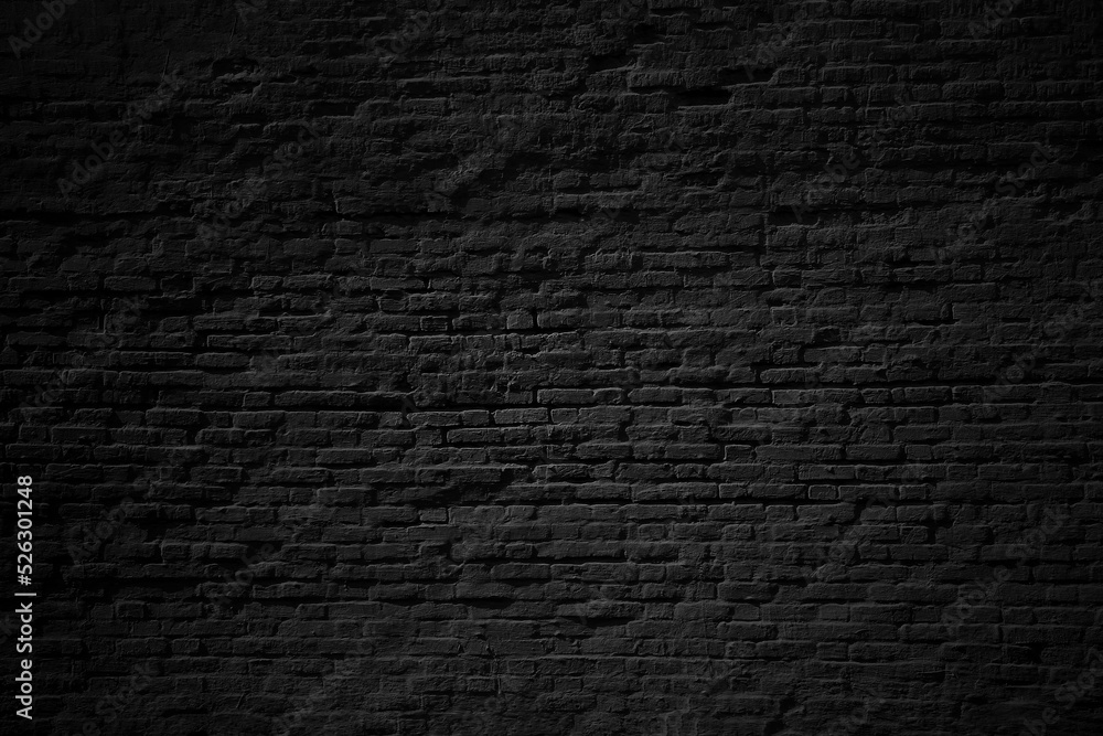 Black brick wall backgrounds, brick room, interior texture, wall