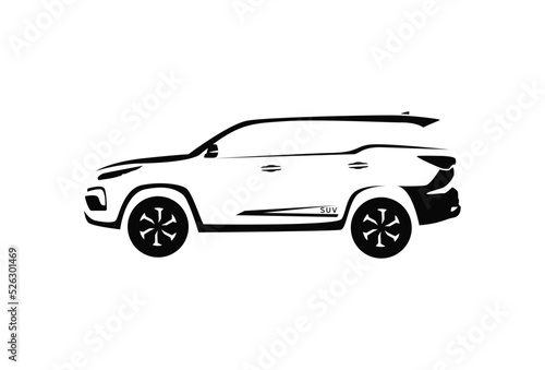 Illustration Vector graphic of Modern SUV car silhouette vector fit for Automotive Logo Element element etc. © Mbah