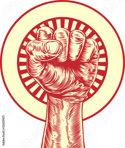 Vintage propaganda fist