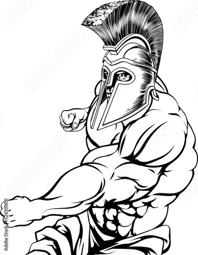 Obraz na płótnie Punching gladiator mascot