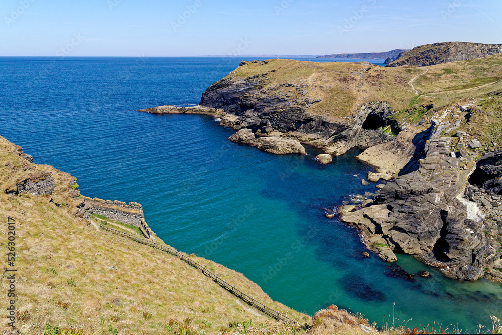 View of the coastline from Tintagel castle - Cornwall,