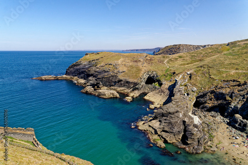 View of the coastline from Tintagel castle - Cornwall,