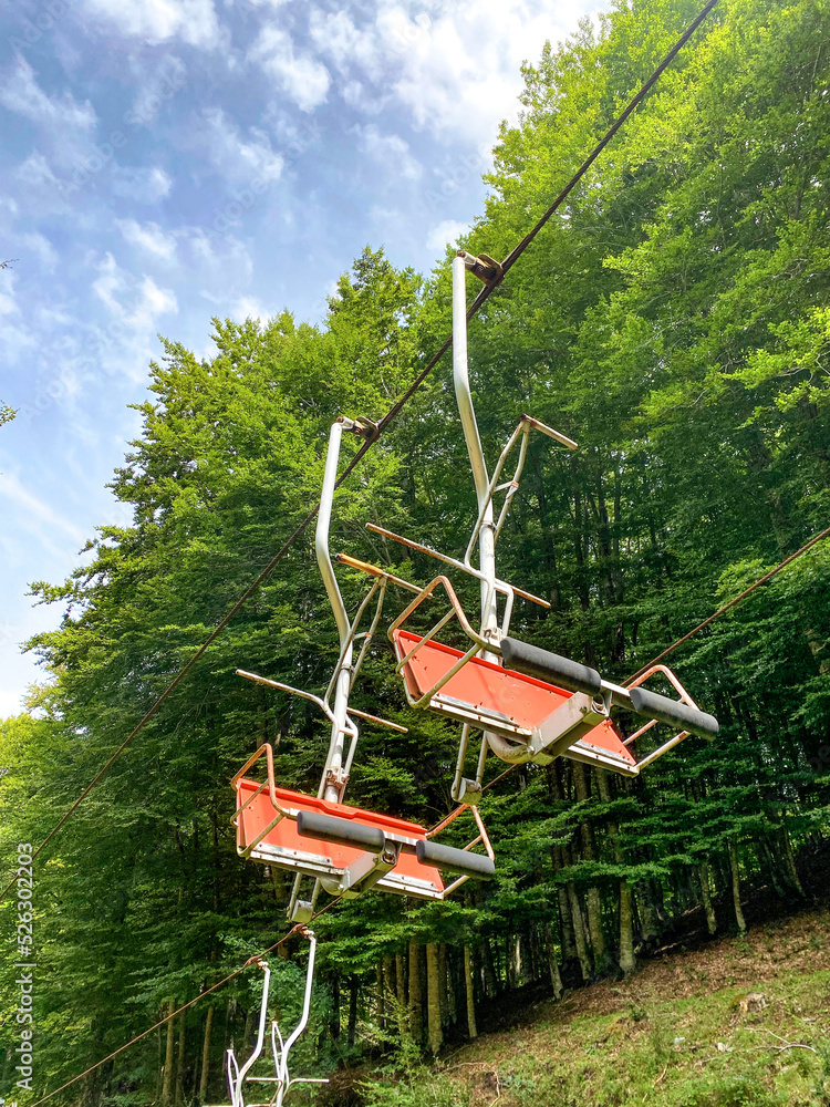 Stop chair lift up the mountain Stop chair lift up the mountain