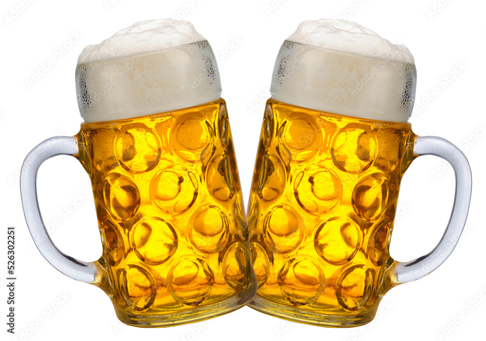 big traditional glass of Bavarian beer at Oktoberfest in Munich