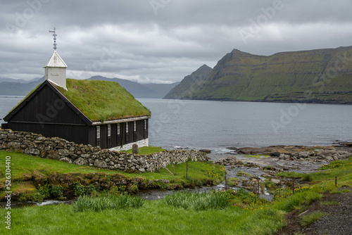 Kirche von Funningur am Funningsfjørður, Insel Eysturoy, Färöer Inseln photo