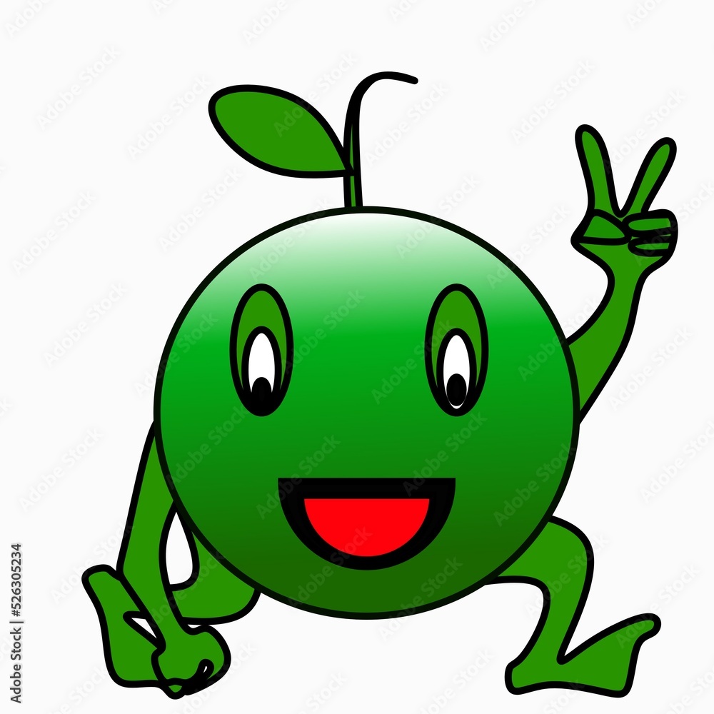 Illustration of an orange fruit for a sticker Illustration of an orange fruit for a sticker