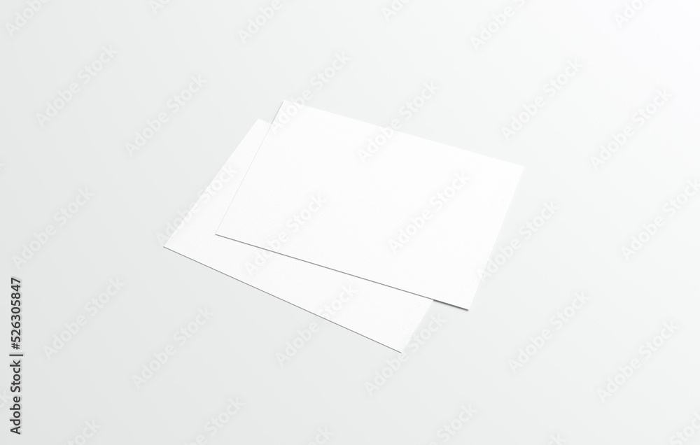Postcard mockup blank paper template isolated on a neutral background. White empty card for design Postcard mockup blank paper template isolated on a neutral background. White empty card for design