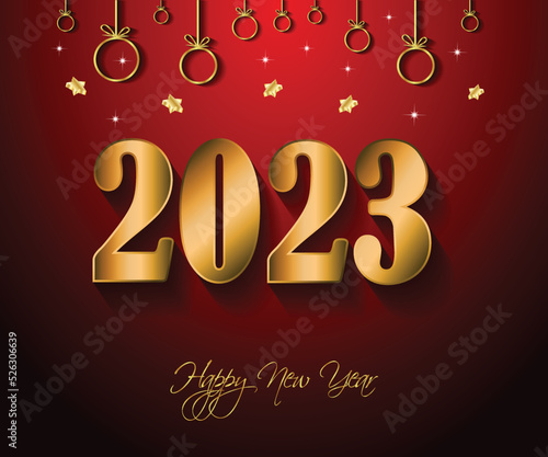 2023 Happy New Year background banner background for you seasonal invitations. © Pera Nikolic