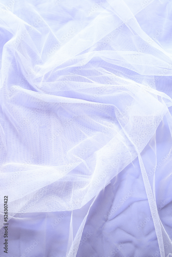 copy space background, white tulle on pastel violet backdrop copy space background, white tulle on pastel violet backdrop