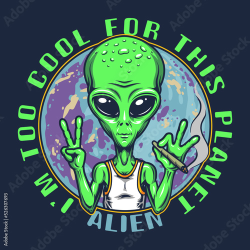 Good alien flyer vintage colorful