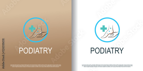 podiatry logo icon with creative concept design premium vector