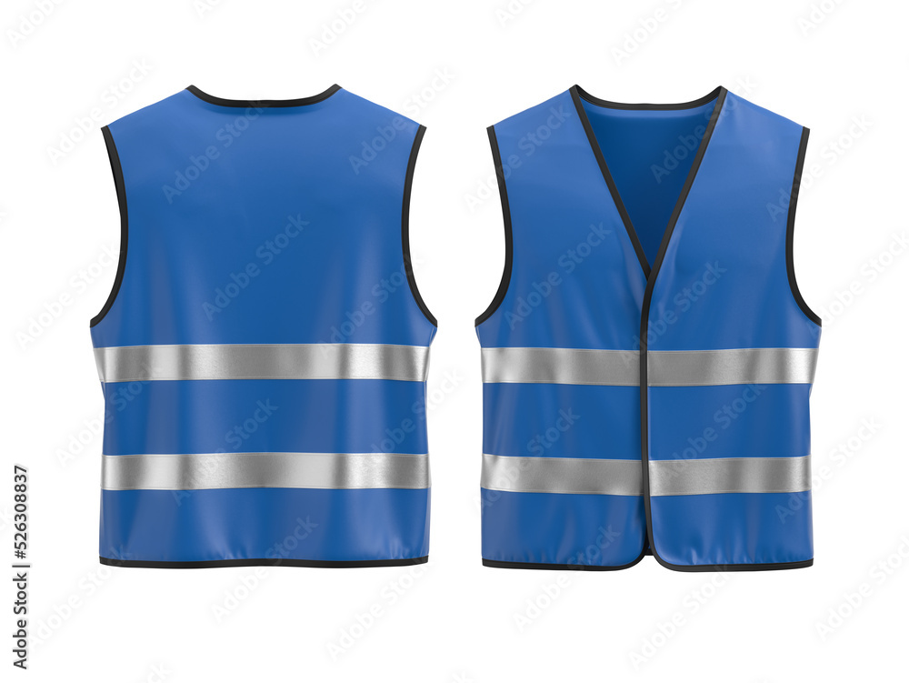 Safety vest mockup Front and back view foto de Stock | Adobe Stock