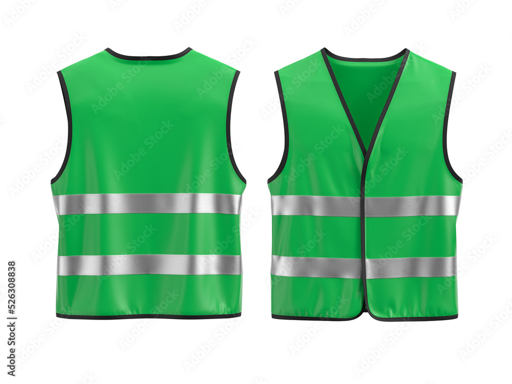 Safety vest mockup Front and back view Stock Photo | Adobe Stock