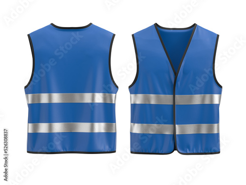 Quadro su tela Safety vest mockup Front and back view