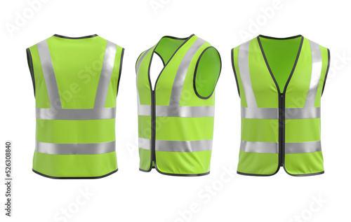 Safety vest mockup Front and back view
